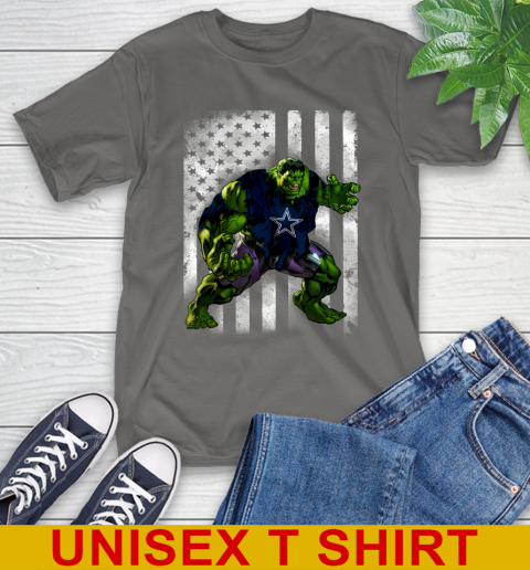Dallas Cowboys Hulk Marvel Avengers NFL Football American Flag T-Shirt 10