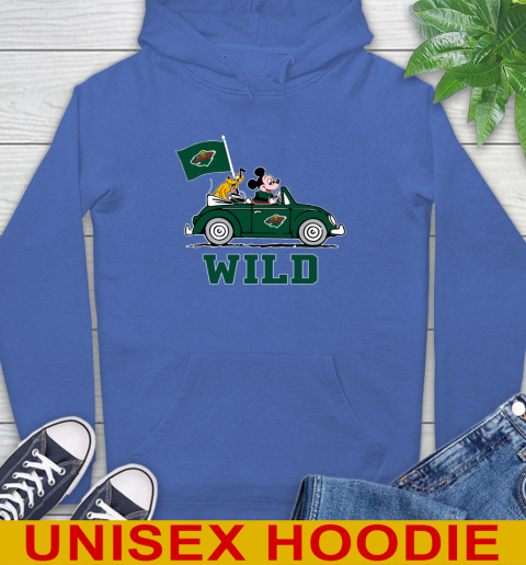 NHL Hockey Minnesota Wild Pluto Mickey Driving Disney Shirt Hoodie 9