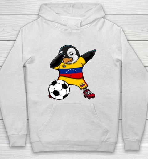 Dabbing Penguin Venezuela Soccer Fans Jersey Football Lovers Hoodie