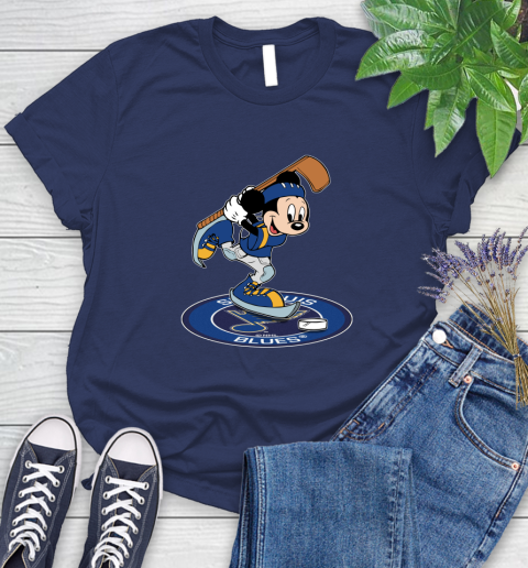 NHL Hockey St.Louis Blues Cheerful Mickey Disney Shirt Women's T-Shirt 12