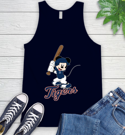 MLB Baseball Detroit Tigers Cheerful Mickey Mouse Shirt Tank Top 3