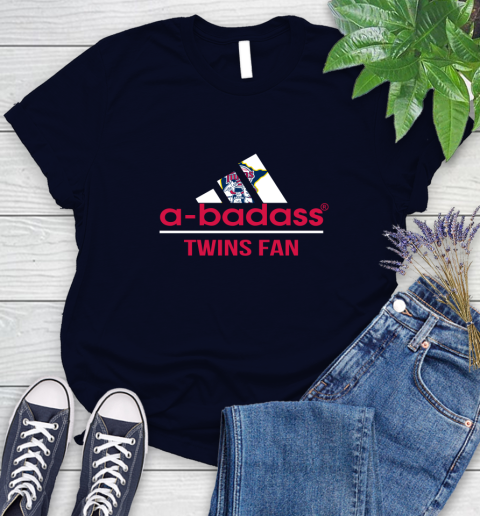 MLB A Badass Minnesota Twins Fan Adidas Baseball Sports Women's T-Shirt 2
