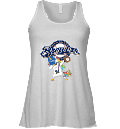 Hip Hop Dabbing Unicorn Flippin Love Milwaukee Brewers Racerback Tank