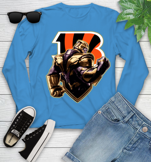 NFL Thanos Avengers Endgame Football Sports Cincinnati Bengals Youth Long Sleeve 7