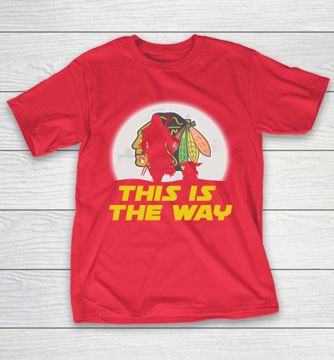 Chicago Blackhawks NHL Ice Hockey Star Wars Yoda And Mandalorian This Is The Way T-Shirt 9