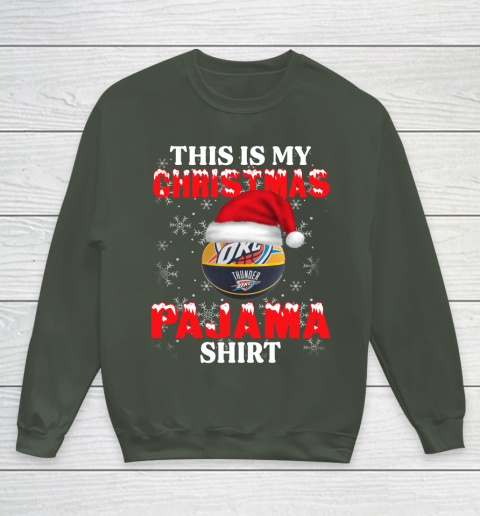 Oklahoma City Thunder This Is My Christmas Pajama Shirt NBA Youth Sweatshirt 8