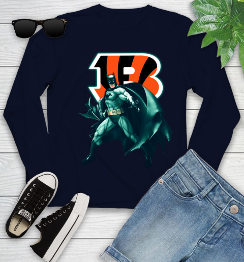 NFL Batman Football Sports Cincinnati Bengals Youth Long Sleeve 3