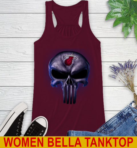 Miami Heat NBA Basketball Punisher Skull Sports Racerback Tank 2