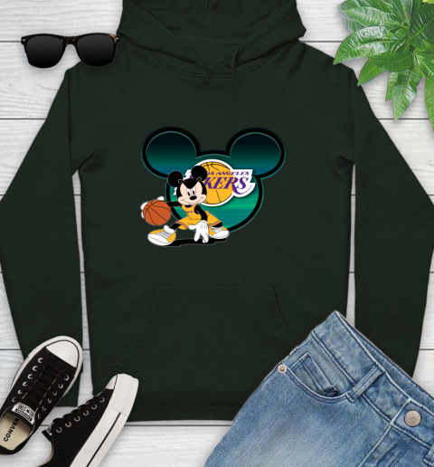 NBA Los Angeles Lakers Mickey Mouse Disney Basketball Youth Hoodie Tee For Sports