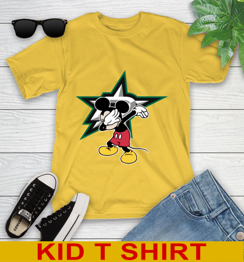 Dallas Stars NHL Hockey Dabbing Mickey Disney Sports Youth T-Shirt 8