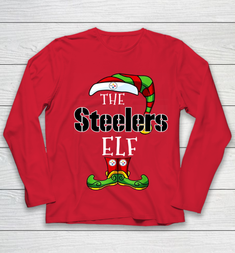 Pittsburgh Steelers Christmas ELF Funny NFL Youth Long Sleeve 8