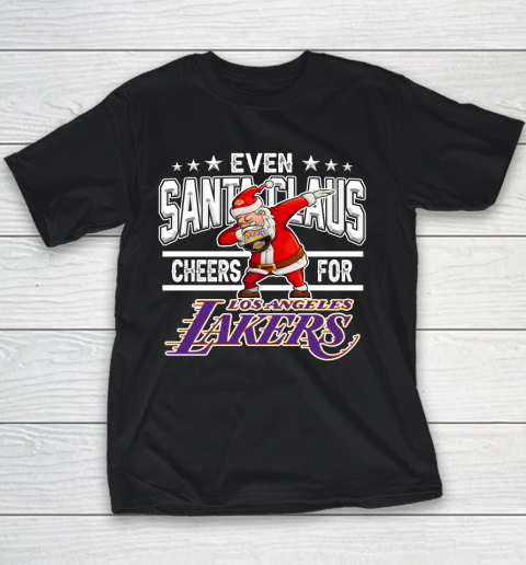 Los Angeles Lakers Even Santa Claus Cheers For Christmas NBA Youth T-Shirt