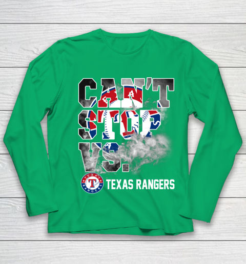 MLB Texas Rangers Baseball Can't Stop Vs Rangers Youth Long Sleeve 4