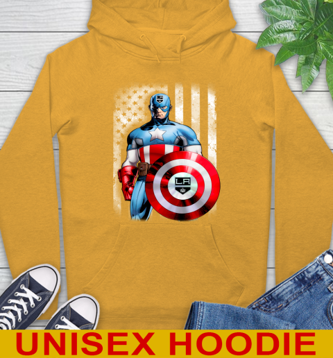 Los Angeles Kings NHL Hockey Captain America Marvel Avengers American Flag Shirt Hoodie 2