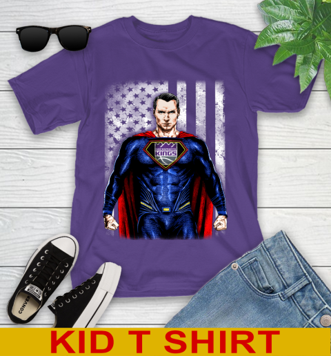 NBA Basketball Sacramento Kings Superman DC Shirt Youth T-Shirt 3
