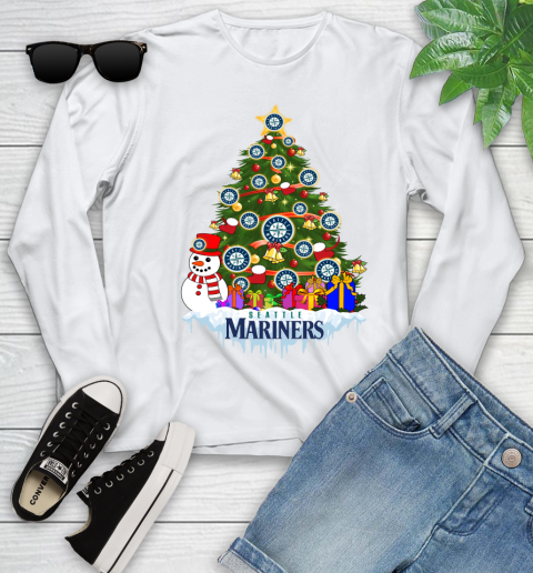 Seattle Mariners Merry Christmas MLB Baseball Sports Youth Long Sleeve