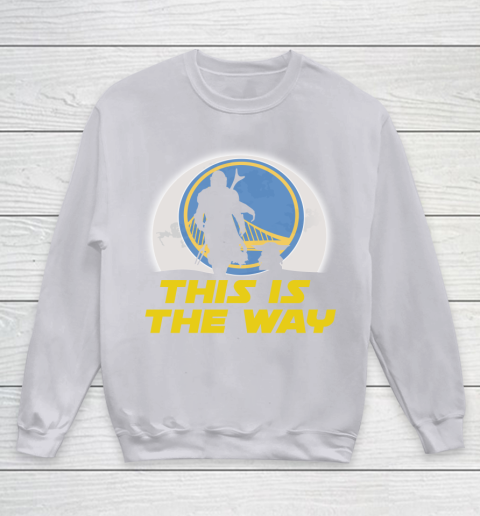 Golden State Warriors NBA Basketball Star Wars Yoda And Mandalorian This Is The Way Youth Sweatshirt 3