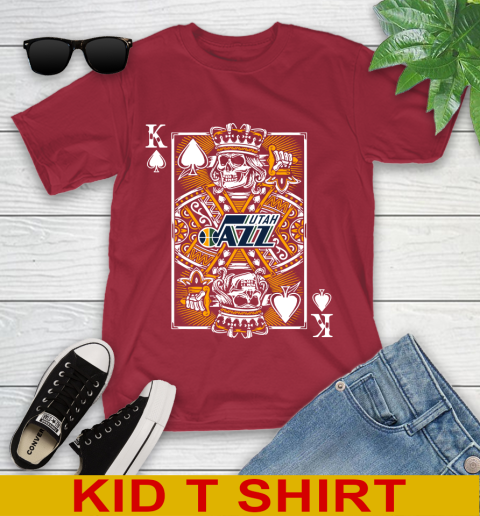 Utah Jazz NBA Basketball The King Of Spades Death Cards Shirt Youth T-Shirt 12