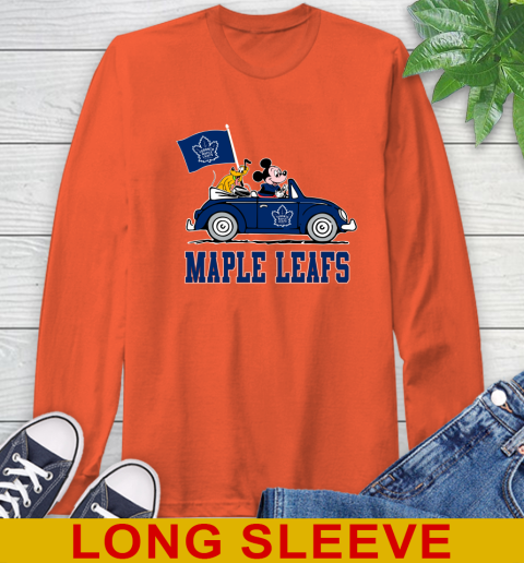 NHL Hockey Toronto Maple Leafs Pluto Mickey Driving Disney Shirt Long Sleeve T-Shirt 5