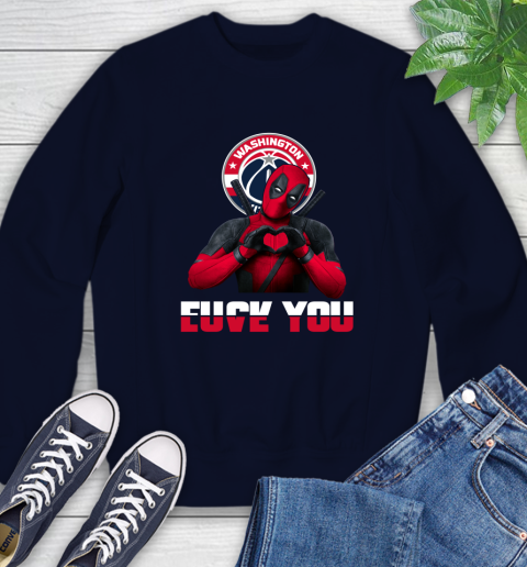 NBA Washington Wizards Deadpool Love You Fuck You Basketball Sports Sweatshirt 2