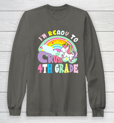 Back to school shirt ready to crush 4th grade unicorn Long Sleeve T-Shirt 13