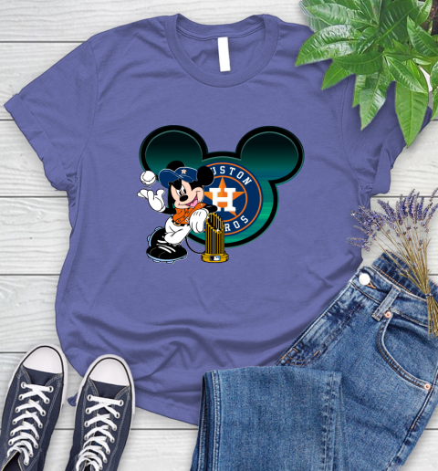 MLB Houston Astros The Commissioner's Trophy Mickey Mouse Disney Women's T-Shirt 11
