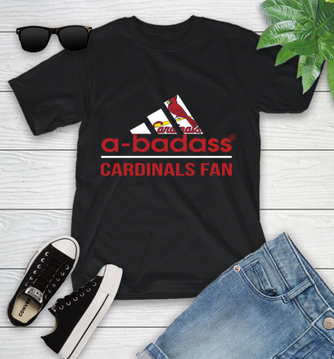 MLB A Badass St.Louis Cardinals Fan Adidas Baseball Sports Youth T-Shirt