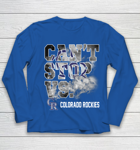 MLB Colorado Rockies Baseball Can't Stop Vs Colorado Rockies Youth Long Sleeve 7