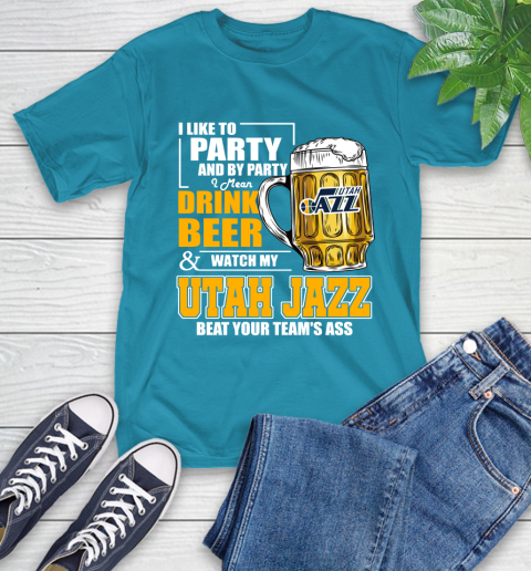 NBA Drink Beer and Watch My Utah Jazz Beat Your Team's Ass Basketball T-Shirt 9