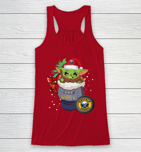 Buffalo Sabres Christmas Baby Yoda Star Wars Funny Happy NHL Racerback Tank 5