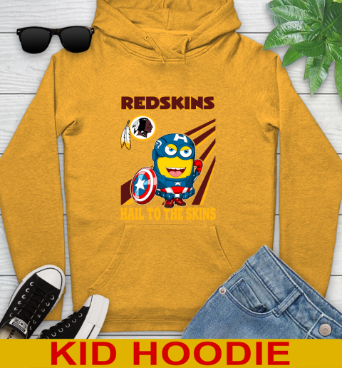 NFL Football Washington Redskins Captain America Marvel Avengers Minion Hail To The Skín Shirt Youth Hoodie 2