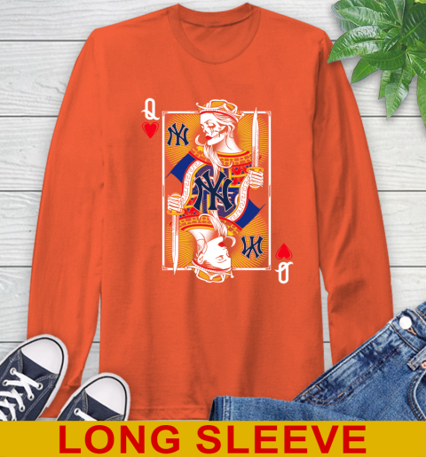 MLB Baseball New York Yankees The Queen Of Hearts Card Shirt Long Sleeve T-Shirt 4