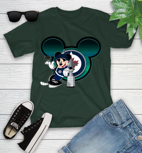 NHL Winnipeg Jets Stanley Cup Mickey Mouse Disney Hockey T Shirt Youth T-Shirt 5