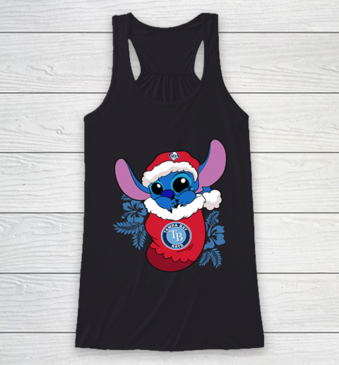 Tampa Bay Rays Christmas Stitch In The Sock Funny Disney MLB Racerback Tank