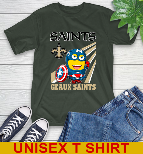 NFL Football New Orleans Saints Captain America Marvel Avengers Minion Shirt T-Shirt 6