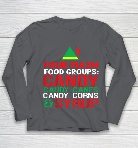 4 Main Food Groups Elf Buddy Christmas Youth Long Sleeve 6
