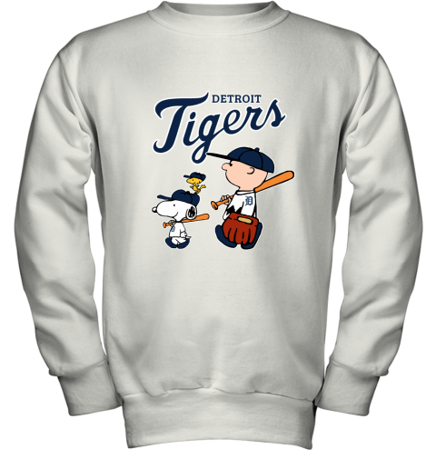 Detroit Tigers Let's Play Baseball Together Snoopy MLB Youth Sweatshirt