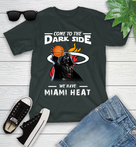 NBA Come To The Dark Side We Have Miami Heat Star Wars Darth Vader Basketball Youth T-Shirt 6