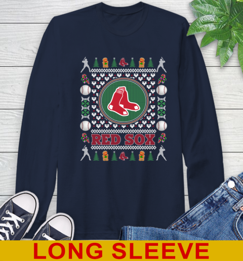 Boston Red Sox Merry Christmas MLB Baseball Loyal Fan Long Sleeve T-Shirt 3