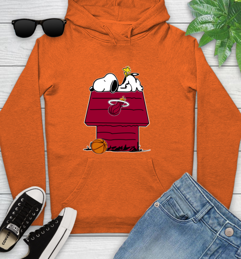 Miami Heat NBA Basketball Snoopy Woodstock The Peanuts Movie Youth Hoodie 5
