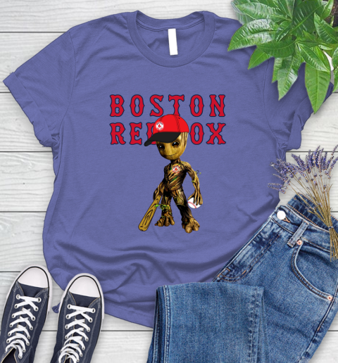 MLB Boston Red Sox Groot Guardians Of The Galaxy Baseball Women's T-Shirt 11