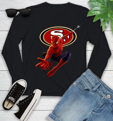 NFL Spider Man Avengers Endgame Football San Francisco 49ers Youth Long Sleeve 2