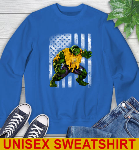 Pittsburgh Pirates Hulk Marvel Avengers MLB Baseball American Flag Sweatshirt 11