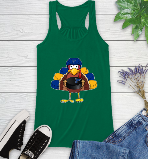 St.Louis Blues Turkey Thanksgiving Day Racerback Tank 7