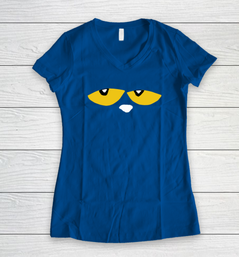 This Is My Book Character Costume Blue Cat Reading Day Women's V-Neck T-Shirt 5
