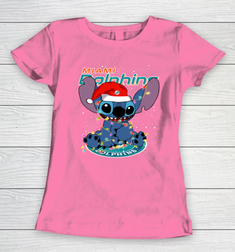 Miami Dolphins NFL Football noel stitch Christmas Women's T-Shirt 9