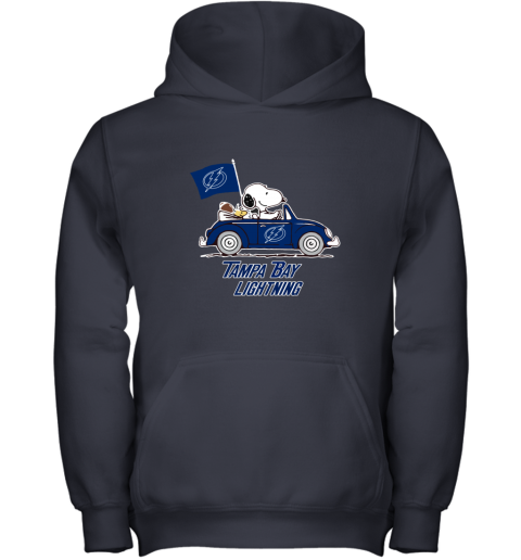 Snoopy And Woodstock Ride The Tampa Bay Lightnings Car apv4 snoopy and woodstock ride the tampa bay lightnings car youth hoodie 43 front navy