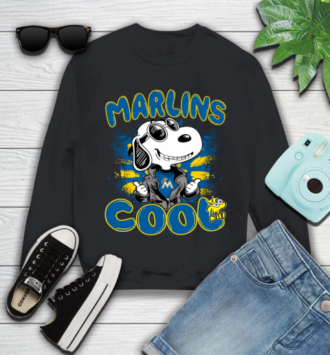MLB Baseball Miami Marlins Cool Snoopy Shirt Youth Sweatshirt