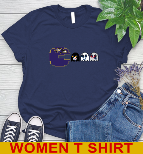 Baltimore Ravens NFL Football Pac Man Champion Women's T-Shirt 12