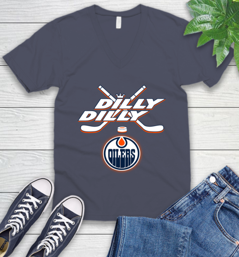 NHL Edmonton Oilers Dilly Dilly Hockey Sports V-Neck T-Shirt 9